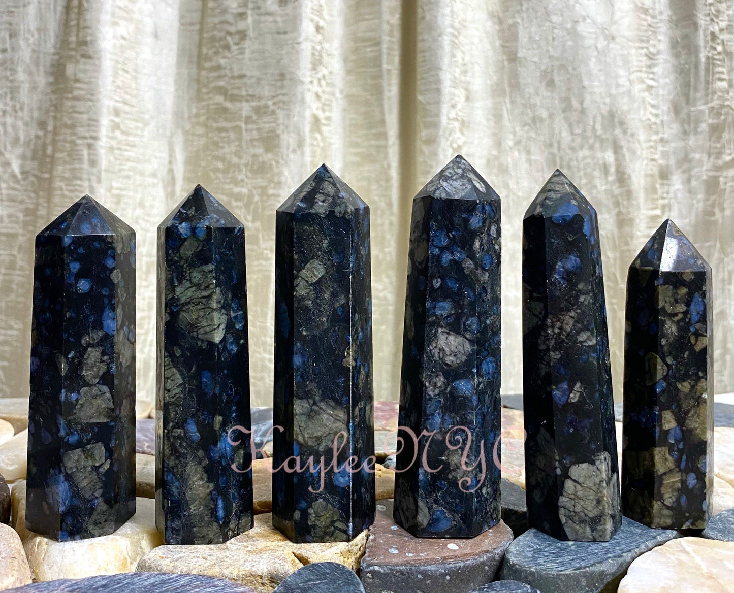 Wholesale Lot 2 Lbs Natural Blue Que Sera Aka Llanite Obelisk Tower Point Crystal Energy