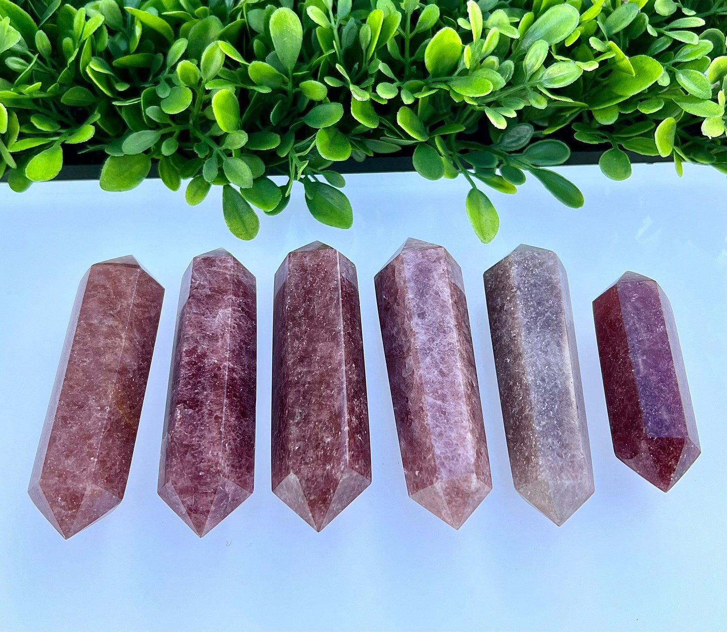 Wholesale Lot 1 Lb Natural Strawberry Quartz Double Terminated Point Crystal Healing Energy