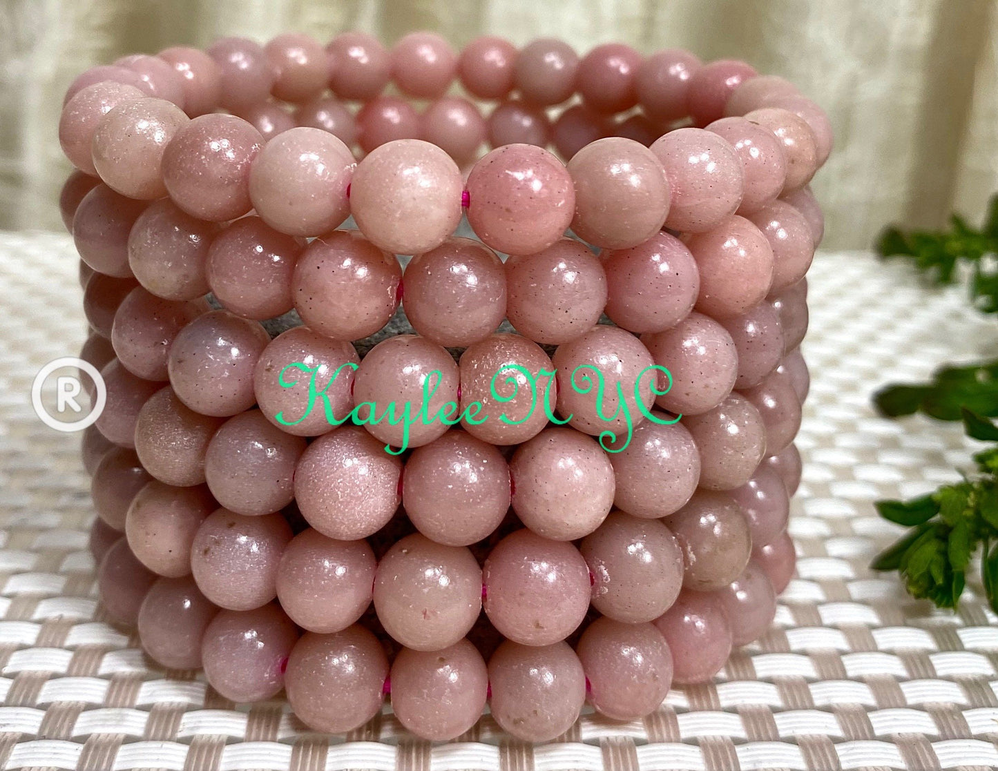 Wholesale 6 Pcs Natural Pink Opal 8mm 7.5” Stretch Bracelet Crystal Healing Energy