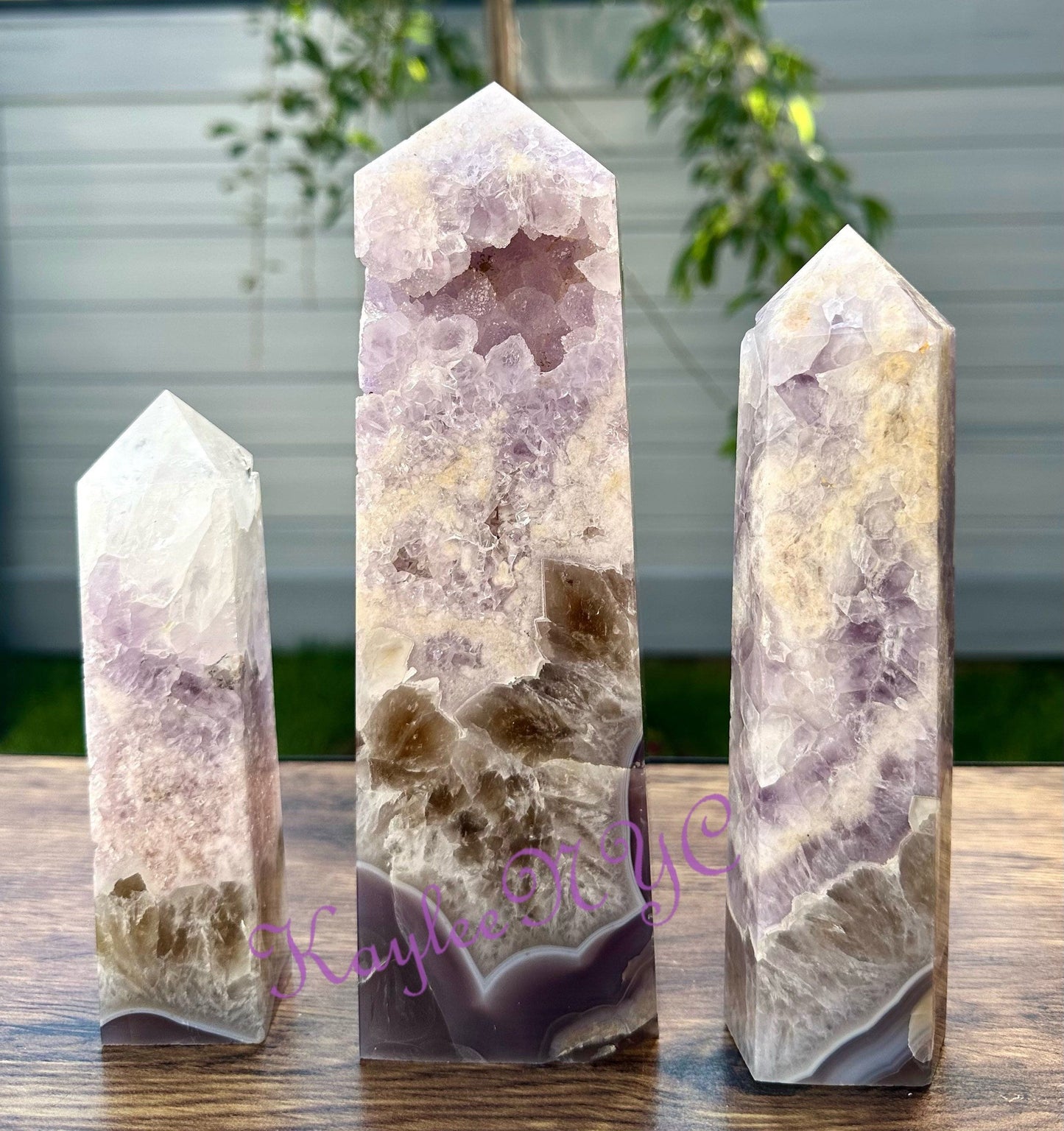 Wholesale Lot 2-3 pcs large Natural Pink Purple Amethyst obelisk Tower Point Crystal Healing Energy 4.8-5lbs