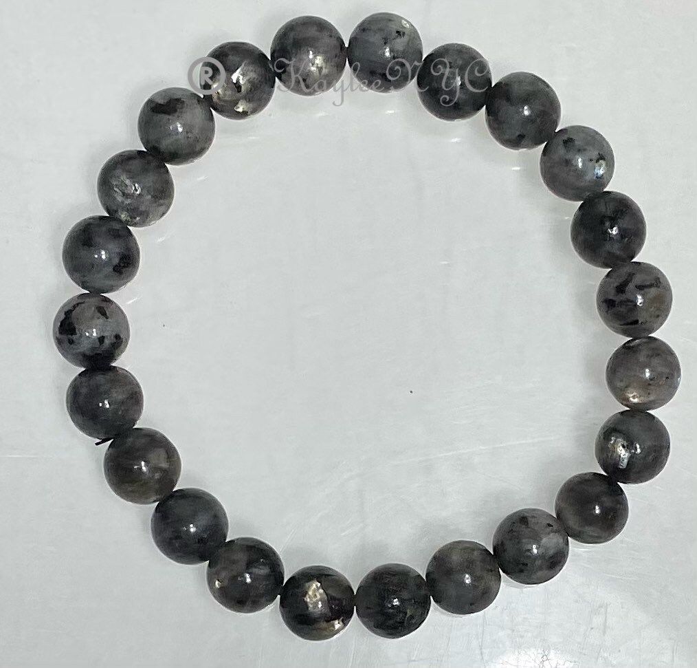 Wholesale 6 Pcs Natural Larvikite 8mm 7.5” Crystal Healing Stretch Bracelet