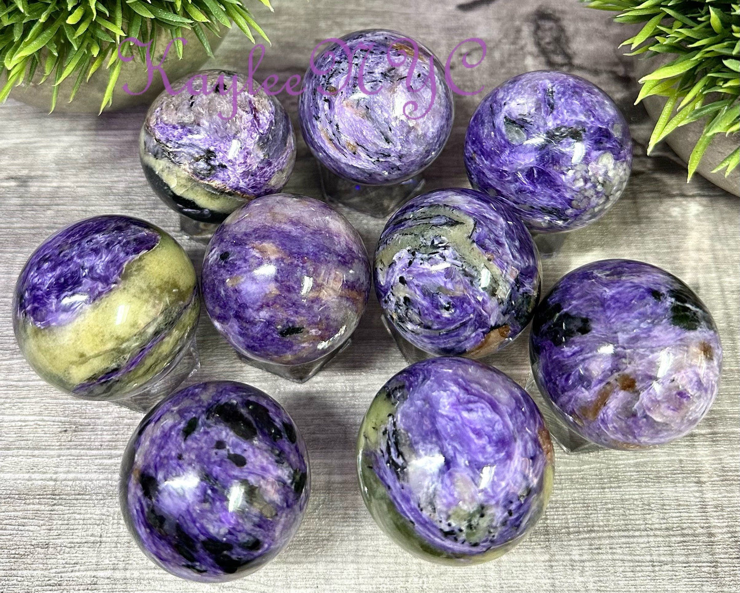 Wholesale Lot 2 lbs Natural Charoite Spheres Crystal Ball Energy Healing