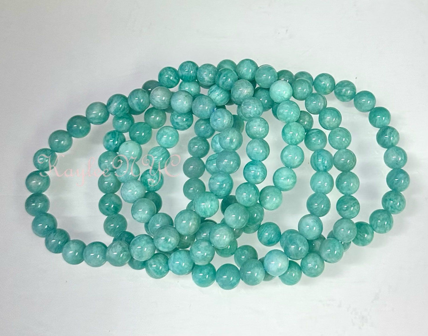 Wholesale 6 Pcs Natural Amazonite Bracelet 8mm 7.5” Healing Energy Crystal