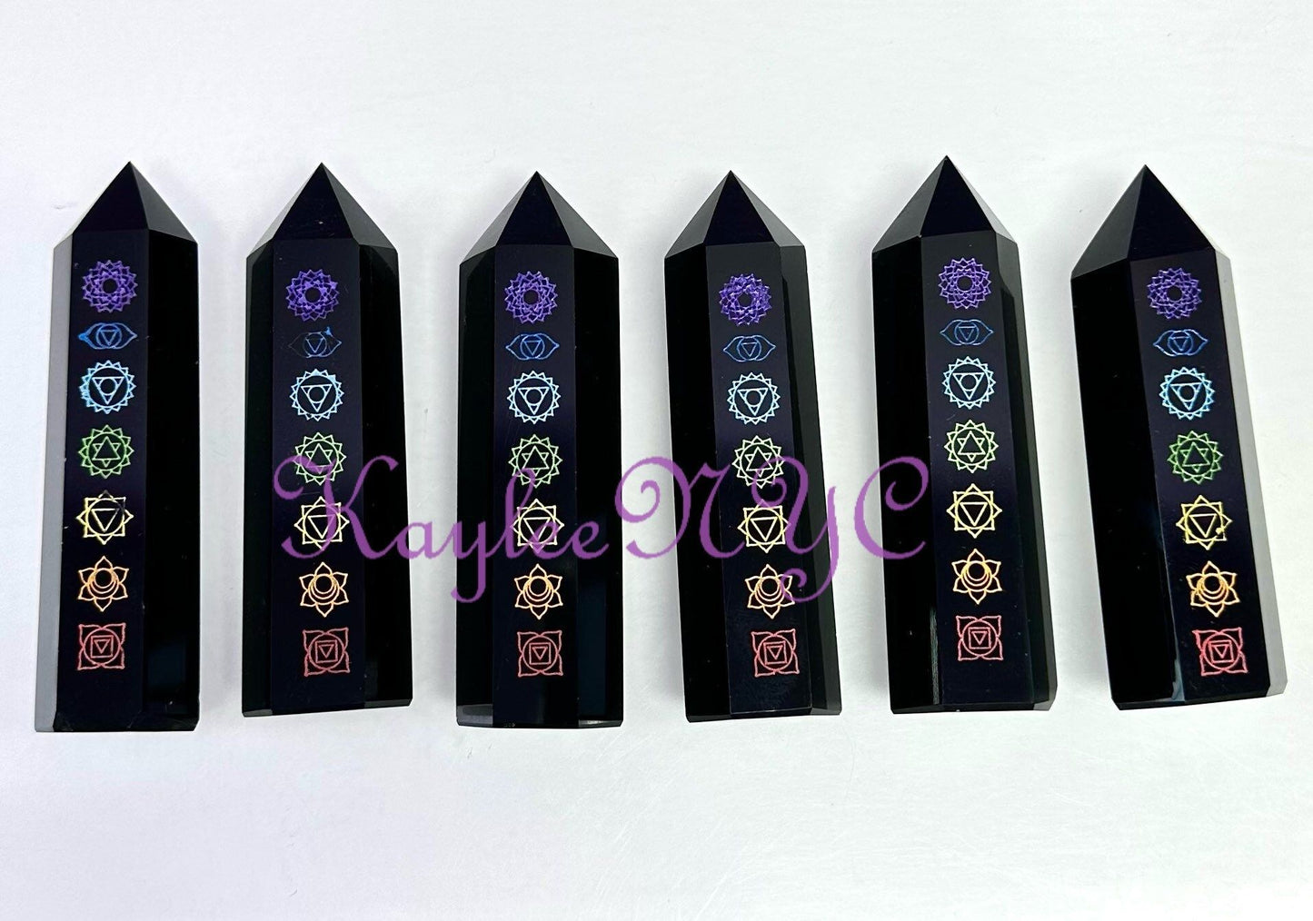 Wholesale Lot 1 Lb Natural Chakra Black Obsidian Obelisk Point Crystal Healing Energy