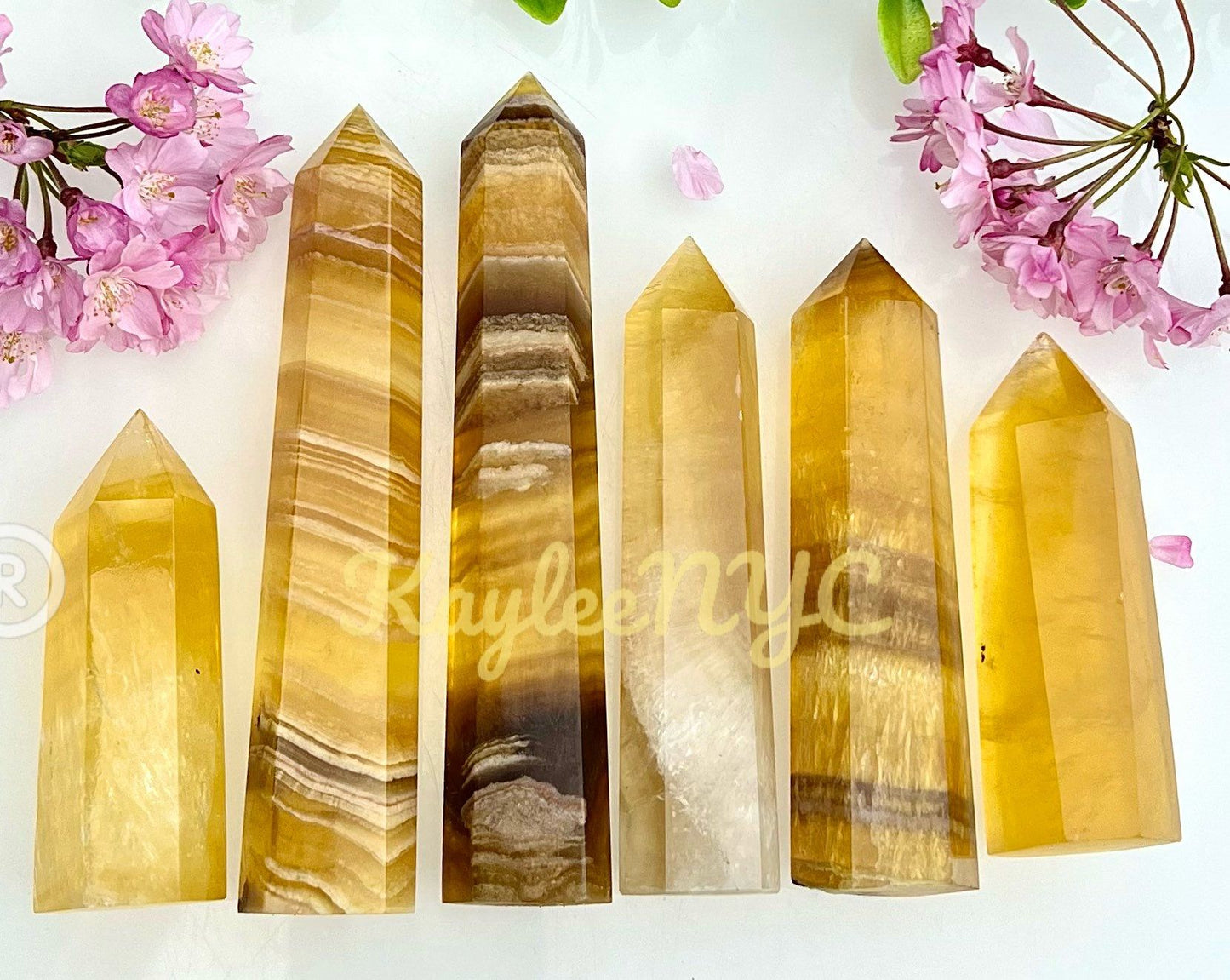 Wholesale Lot 2 lbs Yellow Fluorite Obelisk Tower Point Crystal Natural Energy