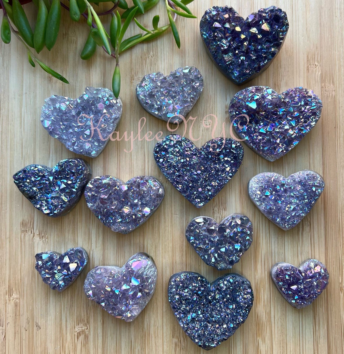 Wholesale Lot 1 lb Aura Amethyst Cluster Heart Crystal Nice Quality healing energy