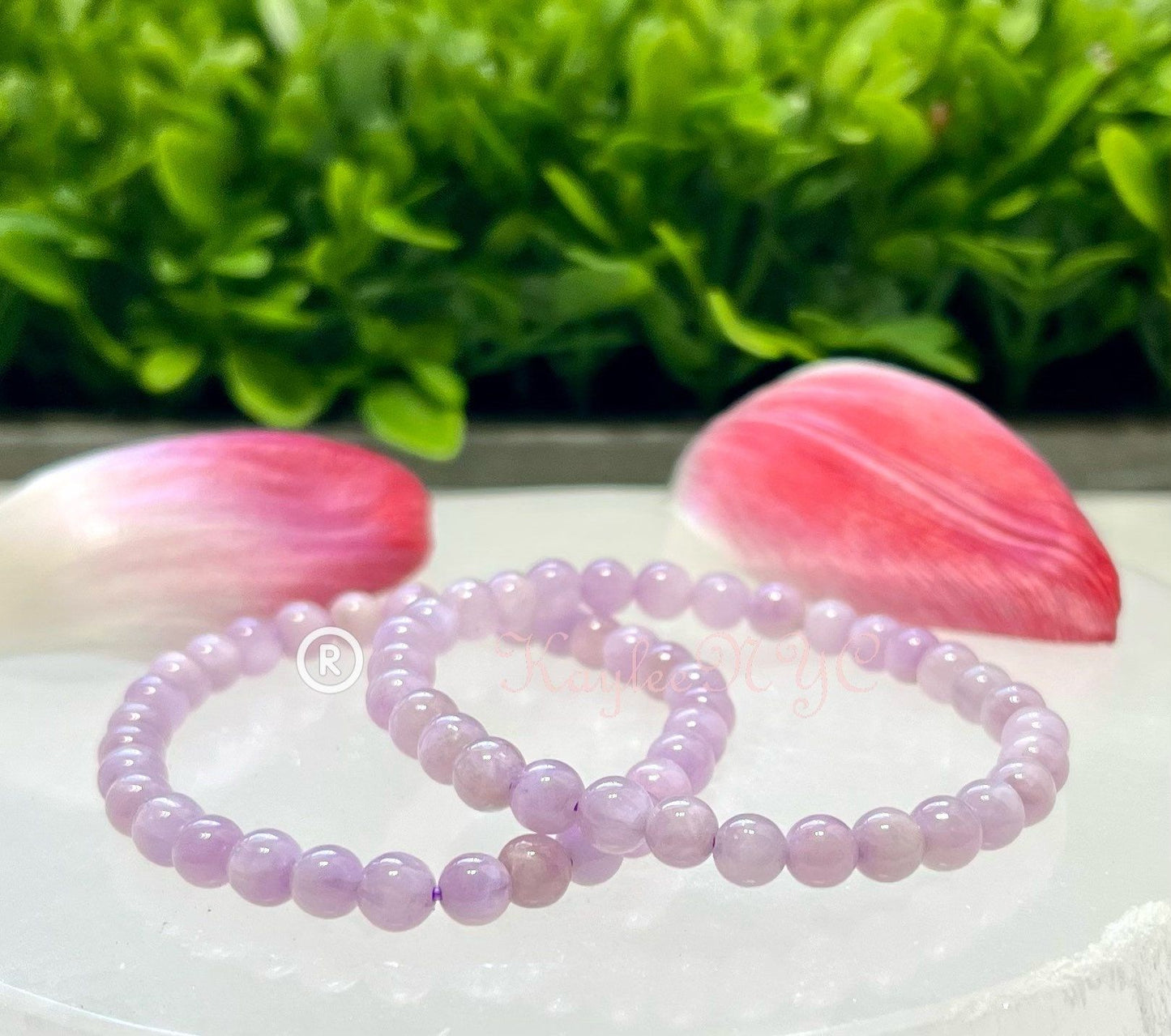 Wholesale 6 Pcs Natural Kunzite 6mm 7.5” Crystal Bracelet Healing Energy