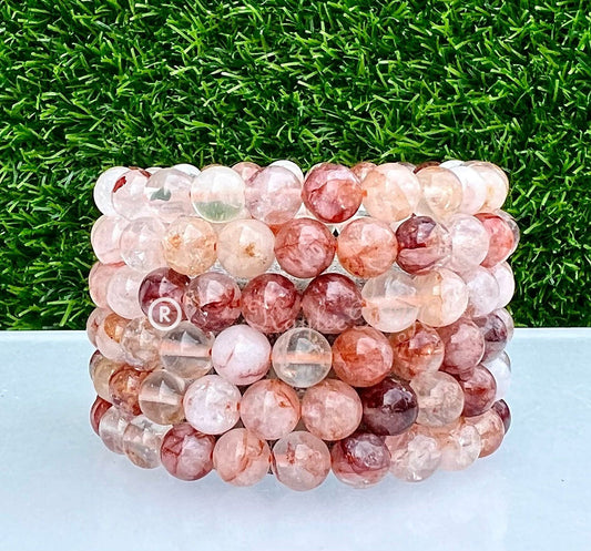 Wholesale 6 Pcs Natural Hematoid 8mm 7.5” Crystal Healing Stretch Bracelet