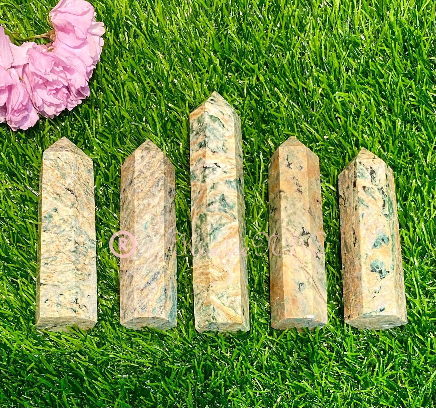 Wholesale Lot 1 lb Natural Mariposite obelisk Tower Point Crystal Healing Energy