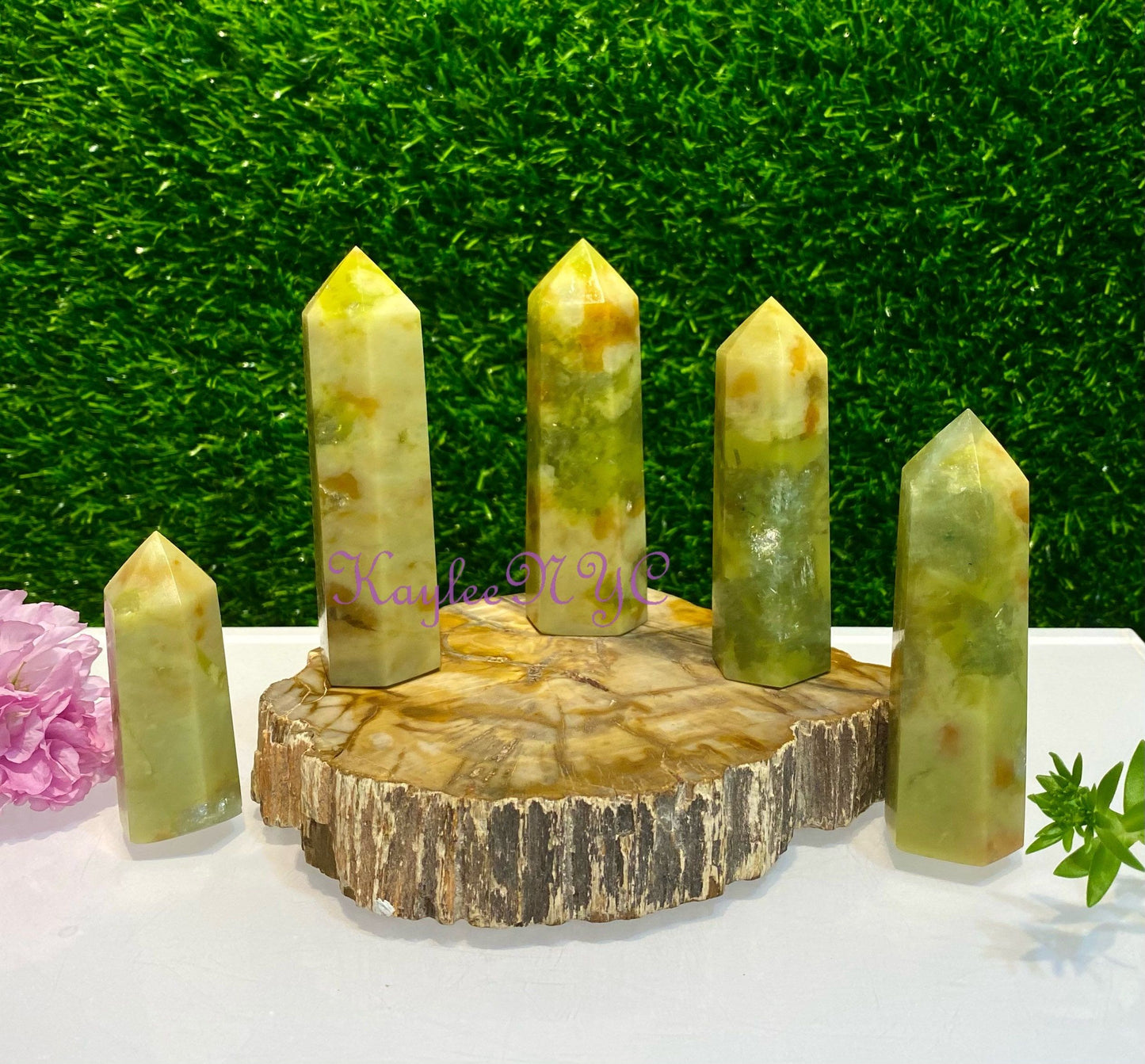 Wholesale Lot 1 lb Natural Green Opal obelisk Tower Point Crystal Healing Energy