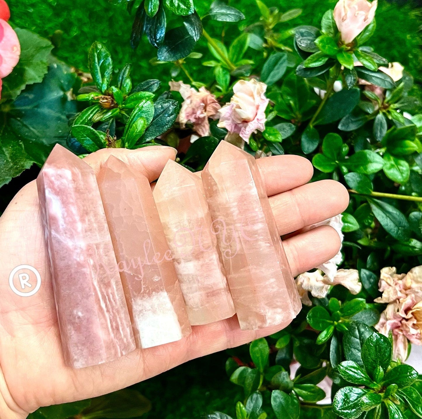 Wholesale Lot 2 Lbs Natural Strawberry Calcite Obelisk Tower Point Crystal Energy