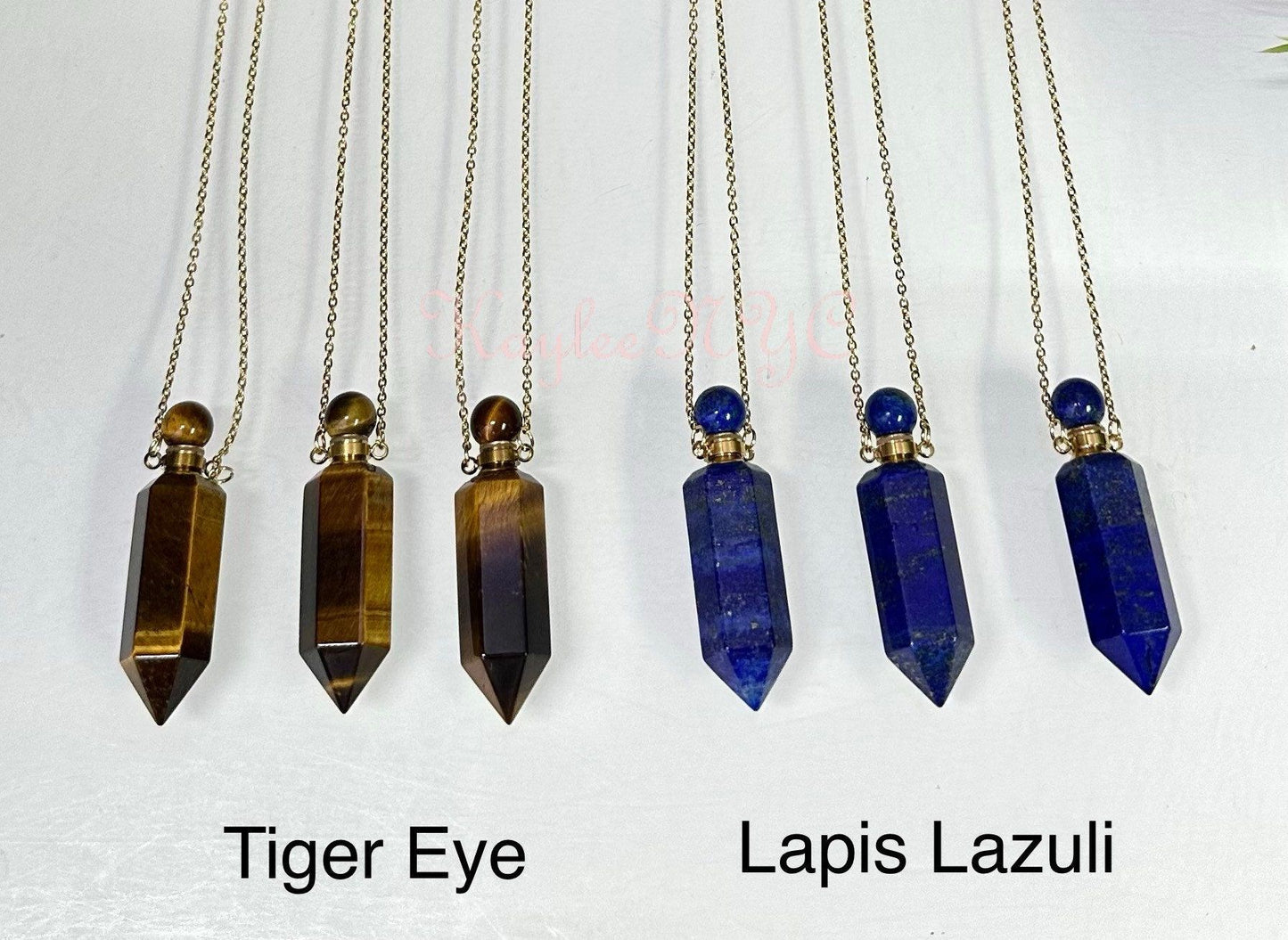 Wholesale 6 Pcs Mix Crystal Essential Oil Diffuser Pendant Necklaces