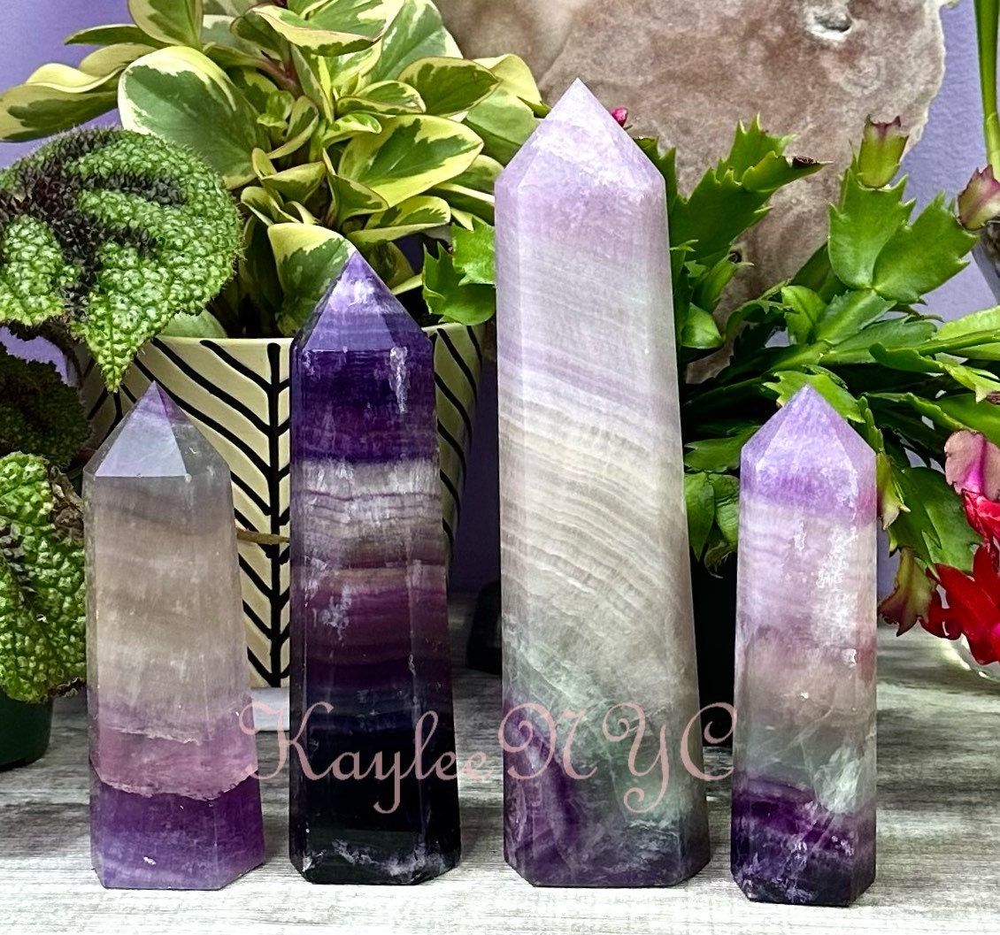 Wholesale Lot 4-5pcs Natural Fluorite obelisk Tower Point Crystal Healing Energy 3.8 to 4 lbs