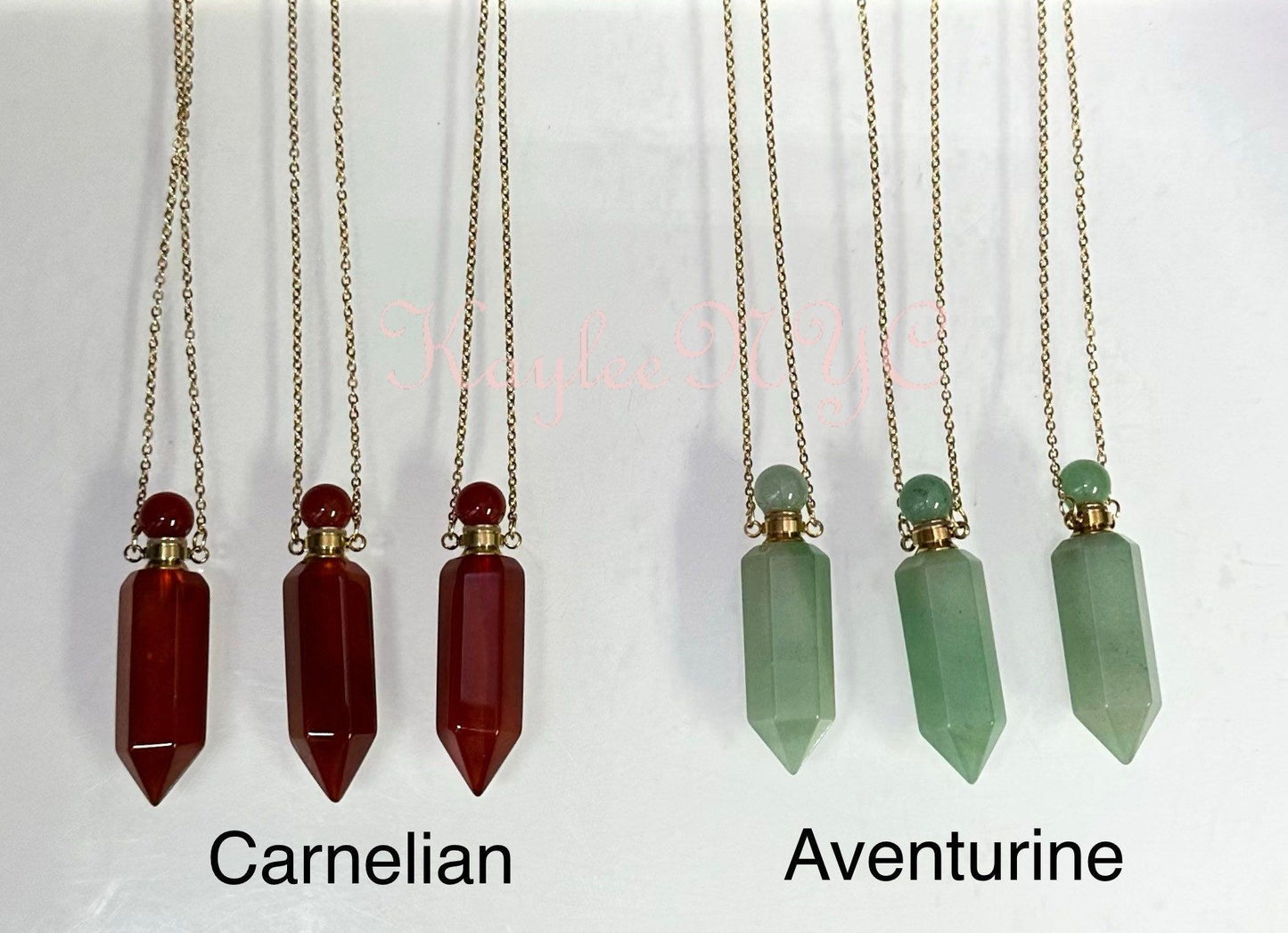 Wholesale 6 Pcs Mix Crystal Essential Oil Diffuser Pendant Necklaces