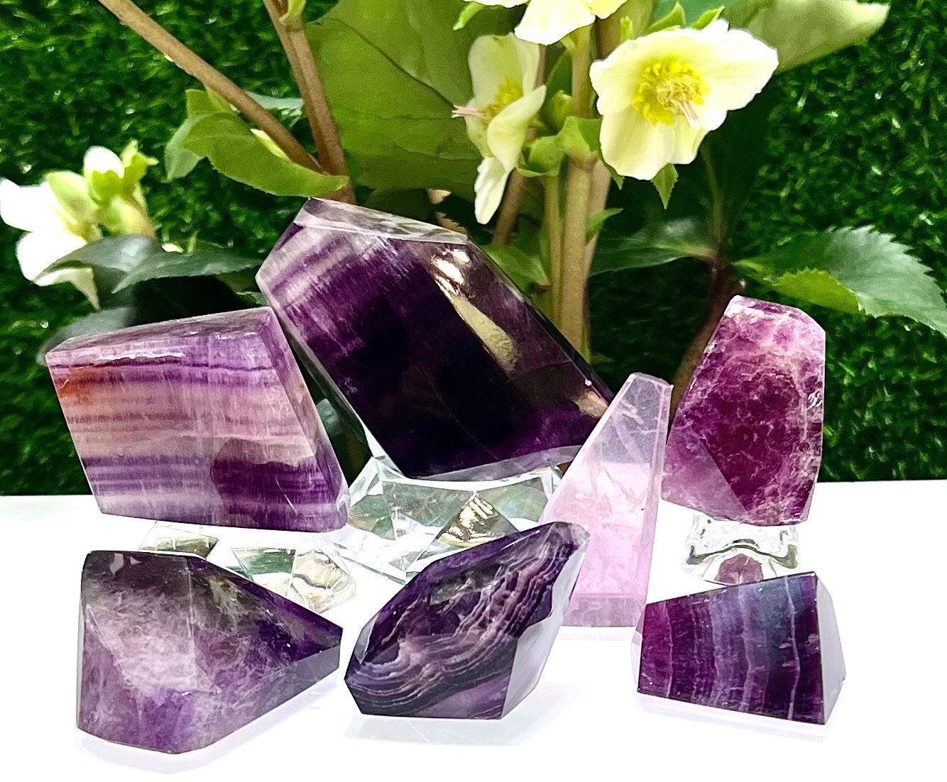 Wholesale Lot 2 lbs Natural Purple Fluorite Crystal Polished Freeform Healing Energy