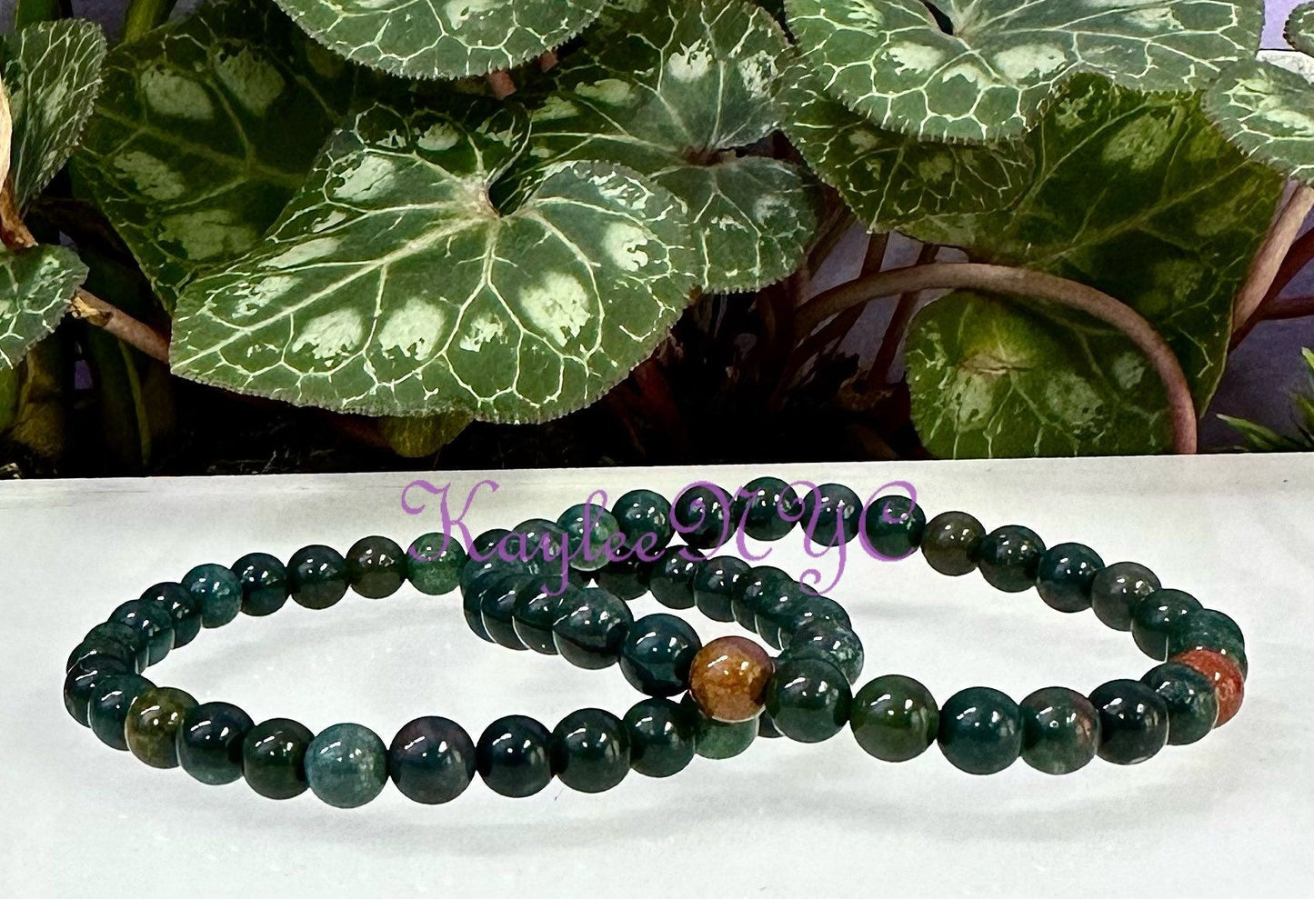 Wholesale Lot 6 Pcs Natural Bloodstone 6mm 7.5” Crystal Healing Stretch Bracelet