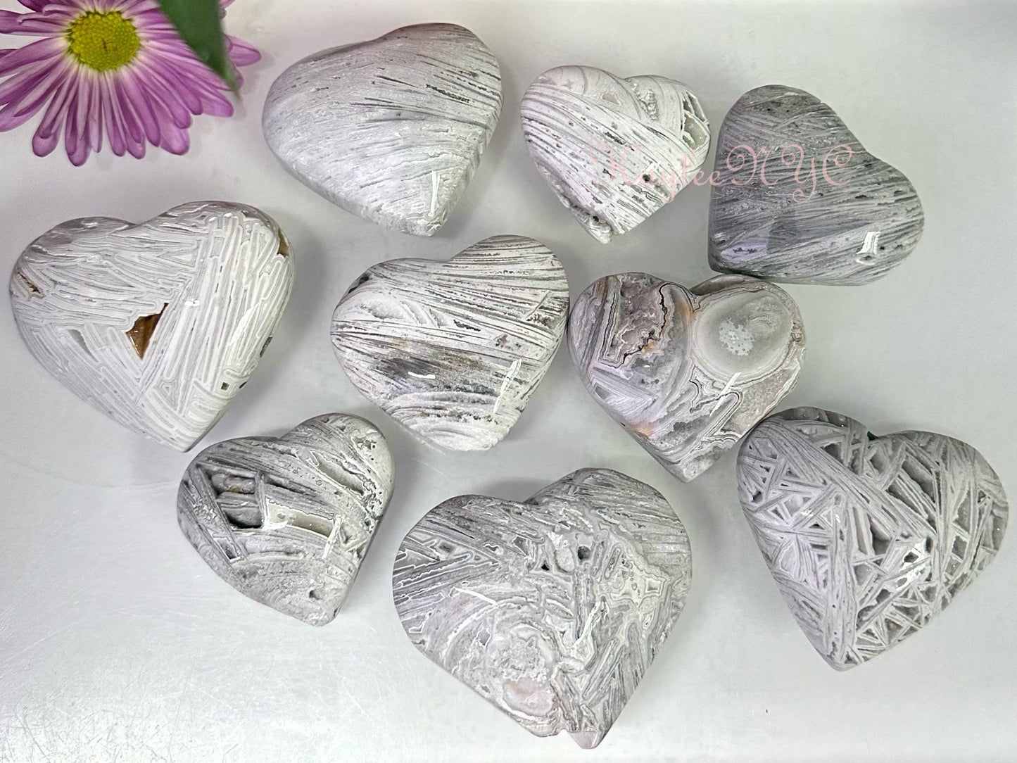 Wholesale Lot 2 lbs Natural White Lace Agate Heart Crystal Healing Energy