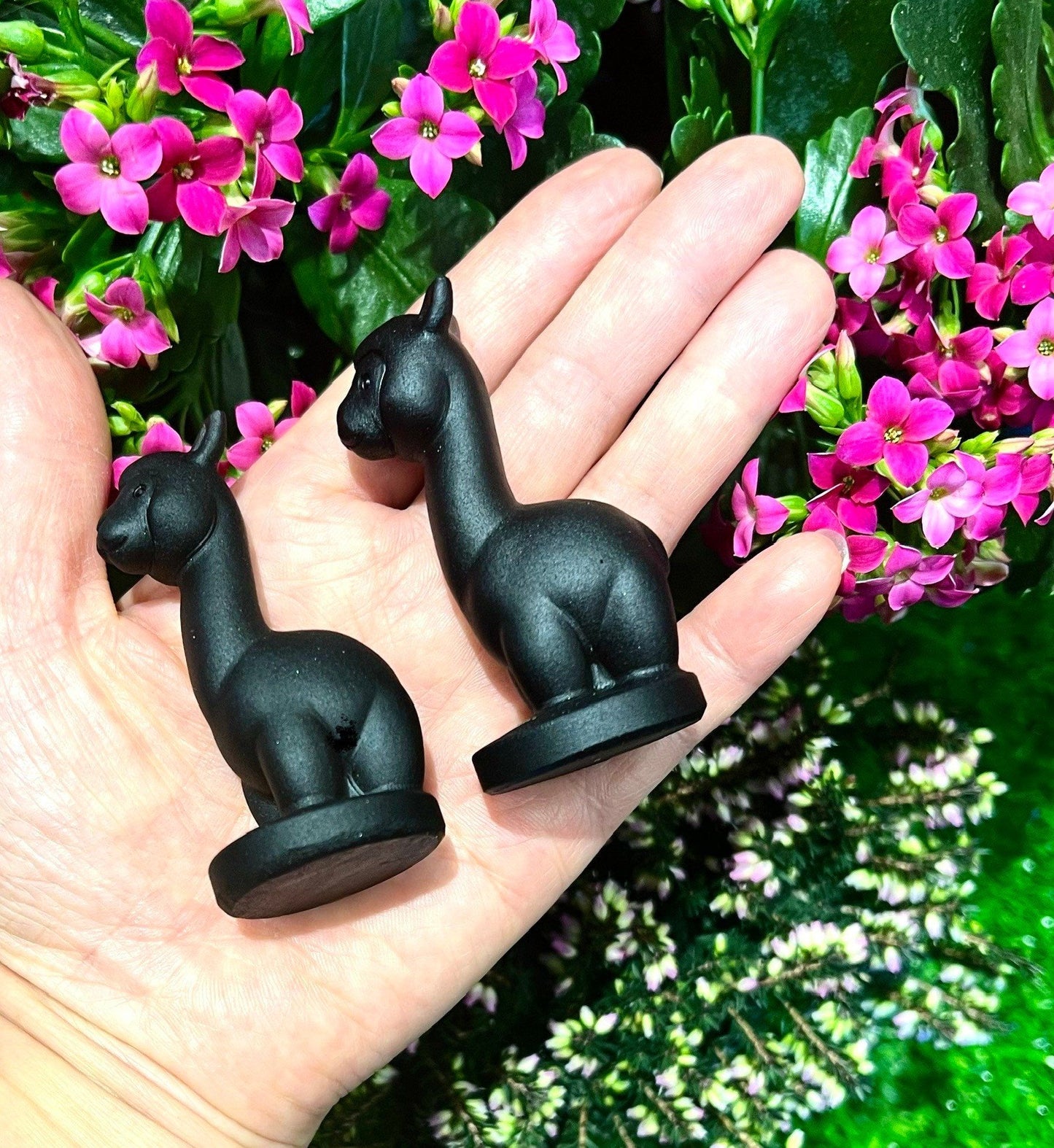 Wholesale Lot 4 Pcs Natural Black Obsidian Alpaca Nice Quality Healing Energy