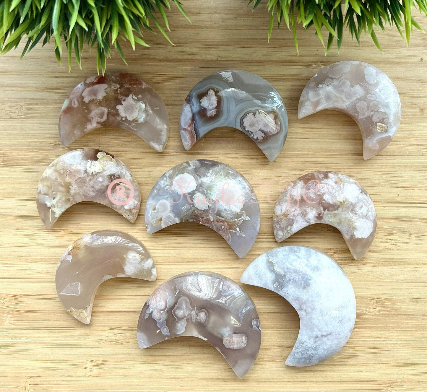 Wholesale Lot 1 lb Natural Flower Agate Crystal Moon Healing Energy