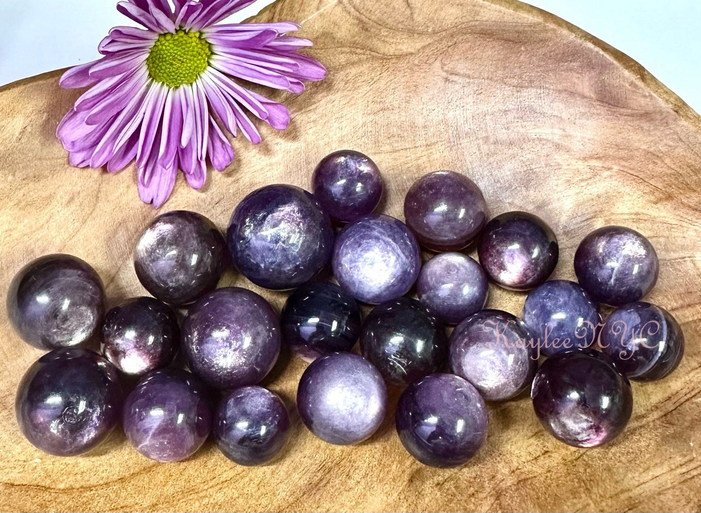 Wholesale Lot 0.5 lb Natural Lepidolite Purple Mica Spheres Crystal Ball Energy Healing