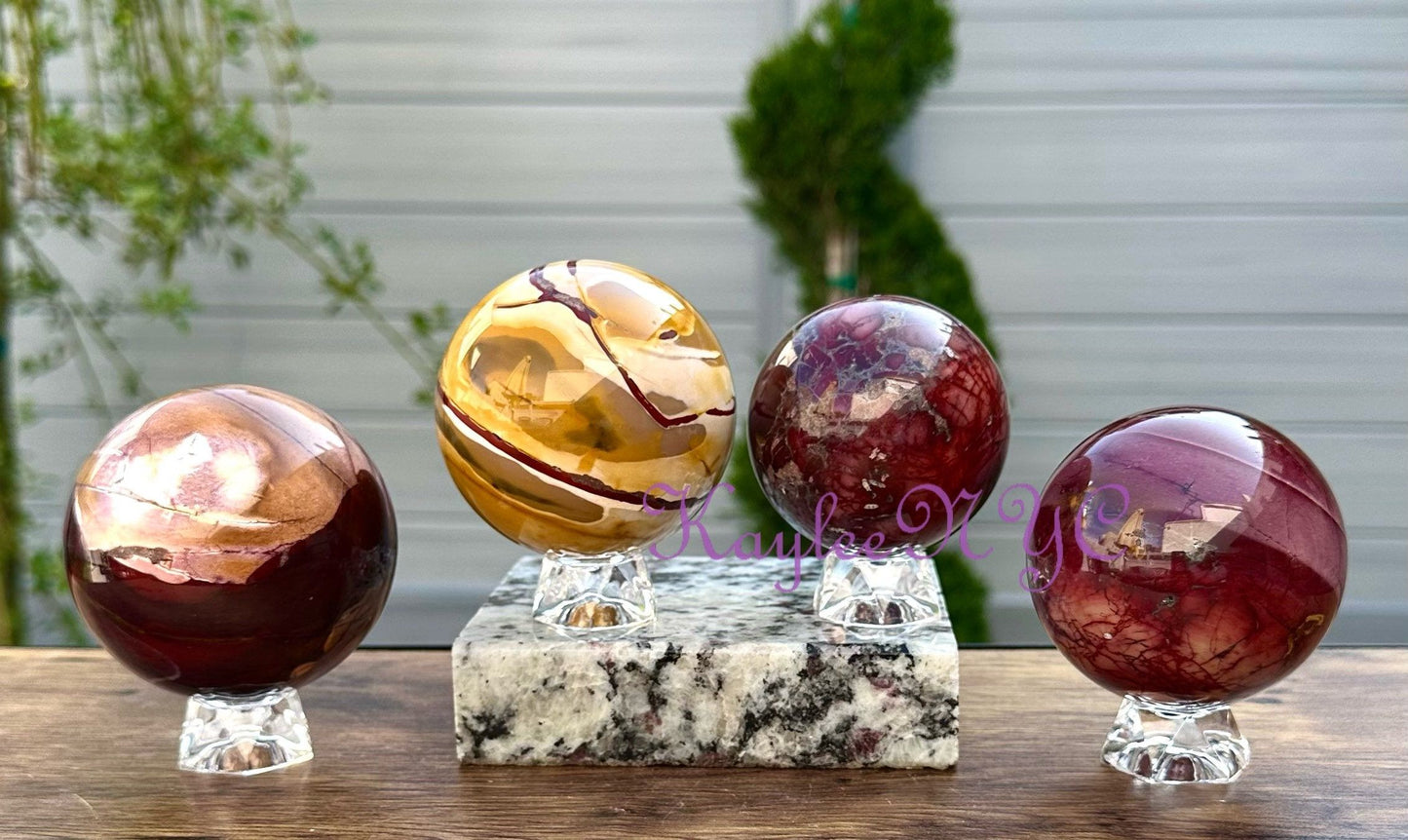 Wholesale Lot 4 PCs Natural Mookaite Jasper Spheres Crystal Ball 3.8-4lbs