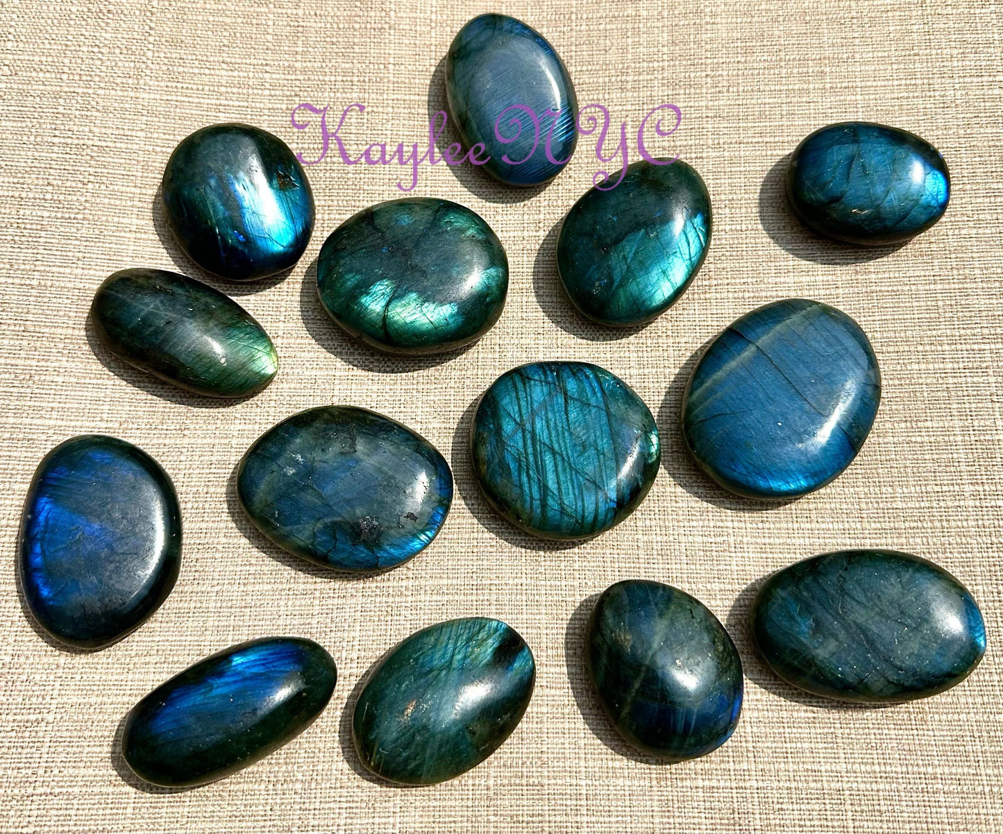 Wholesale Lot 2 Lbs Natural Labradorite Palm Stone Crystal Nice Quality