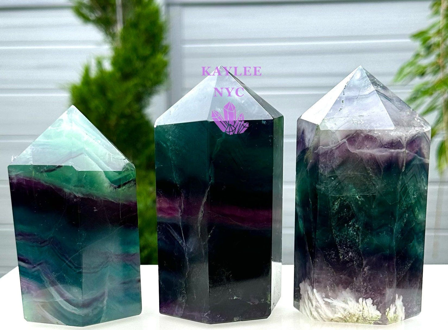 Wholesale Lot 2-3 pcs large Natural Fluorite obelisk Tower Point Crystal Healing Energy 6.8-7lbs