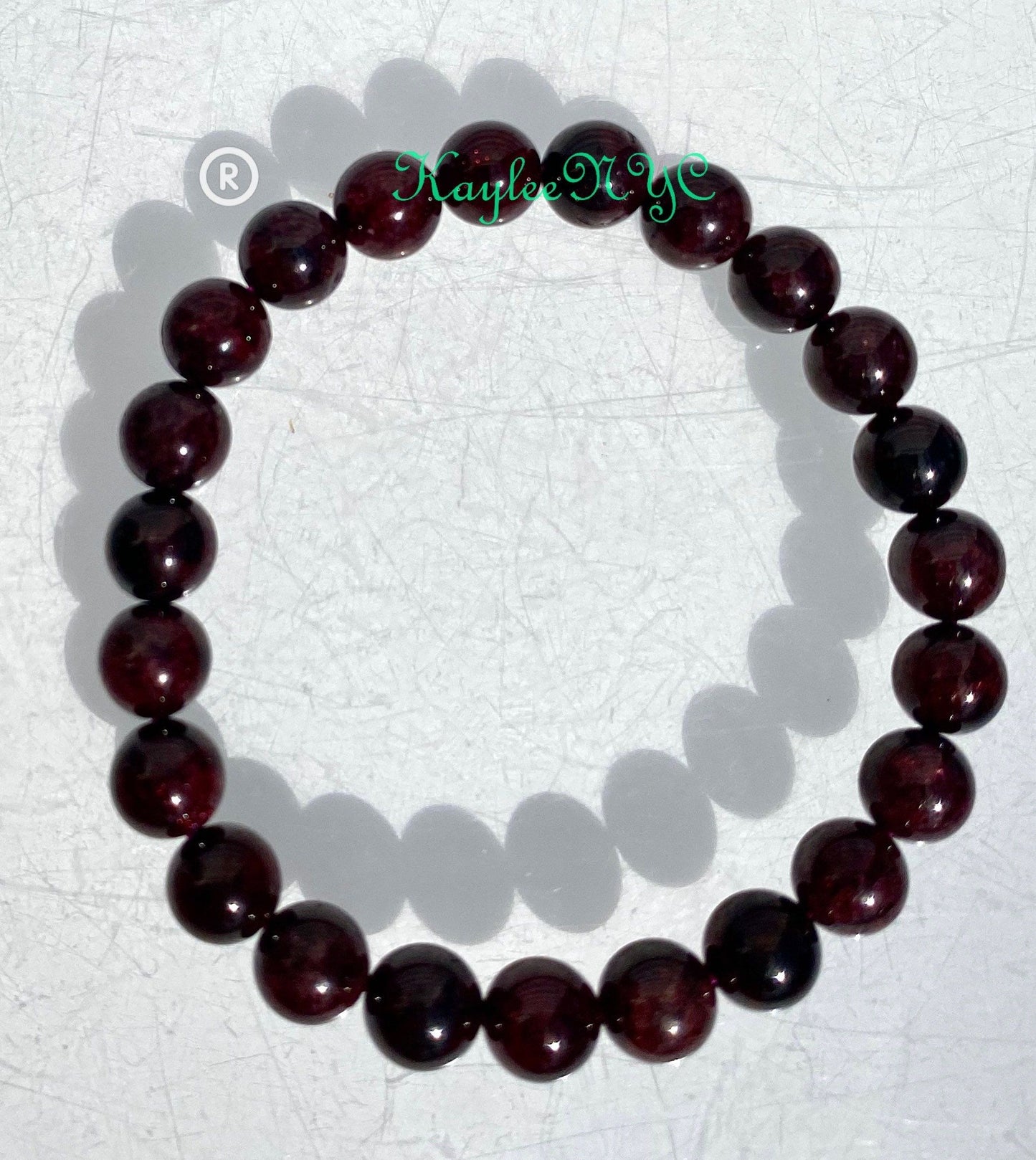 Wholesale 6 Pcs Natural Garnet 7-8mm 7.5” Crystal Healing Stretch Bracelet