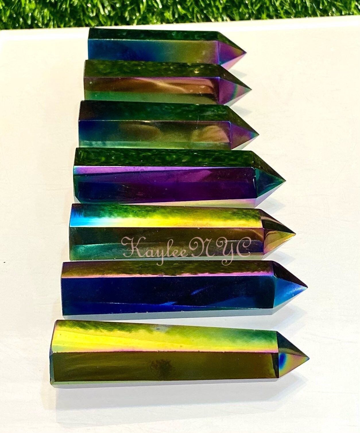 Wholesale Lot 1 lb Titanium Obsidian Tower Obelisk Point Wand Crystal Energy Healing