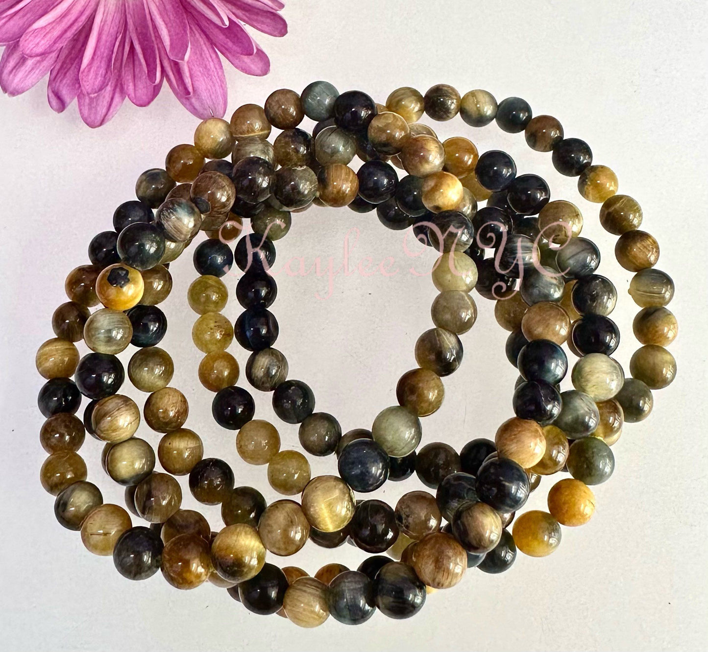 Wholesale 6 Pcs Natural Dream Tiger Eye 6mm 7.5” Stretch Bracelet Crystal Healing Energy