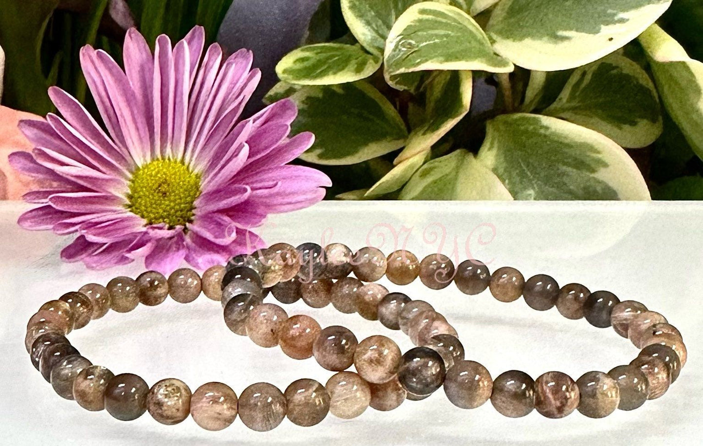 Wholesale 6 Pcs Natural Black Moonstone 6mm 7.5” Crystal Stretch Bracelet