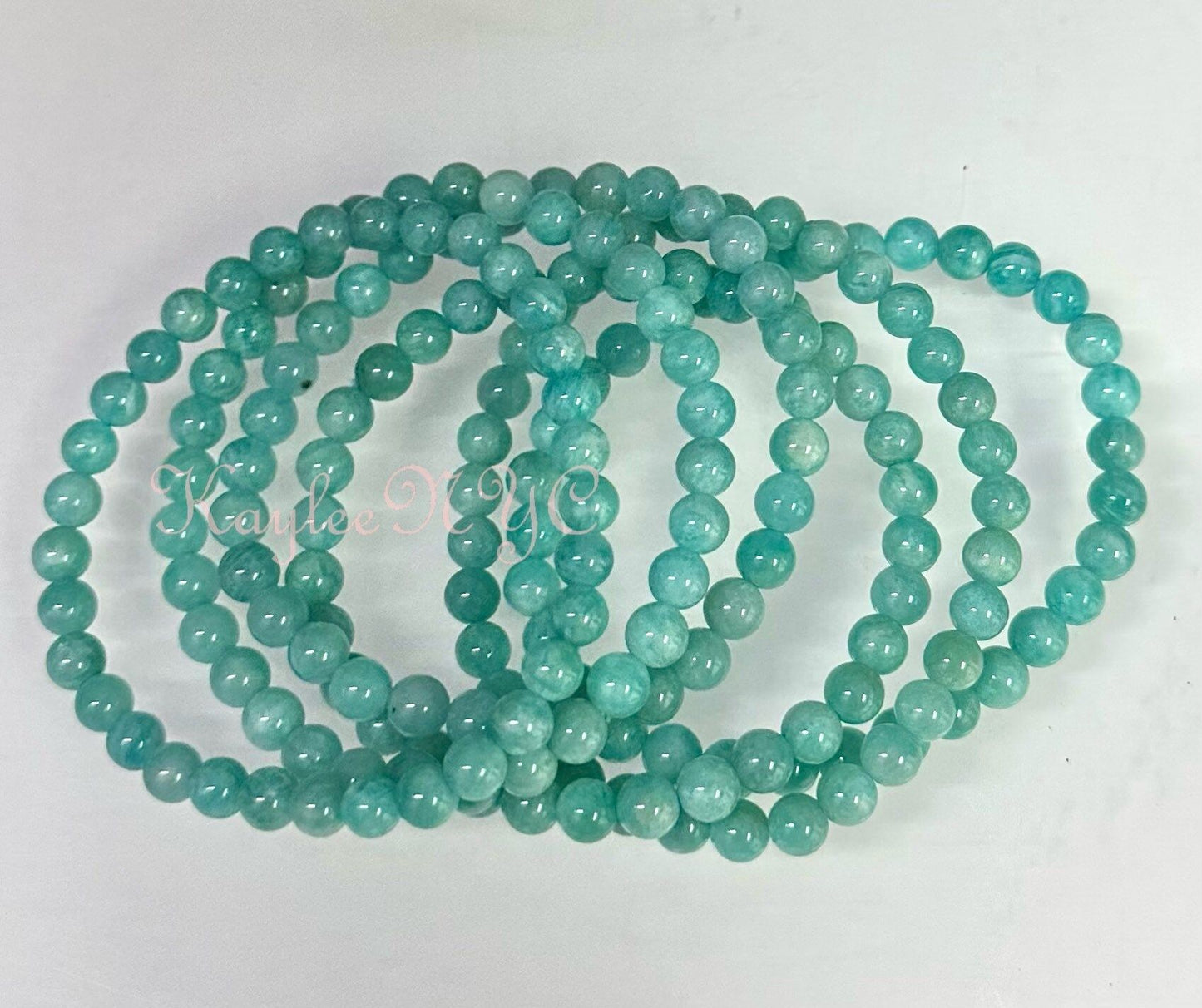 Wholesale 6 Pcs Natural Amazonite Bracelet 6mm 7.5” Healing Energy Crystal