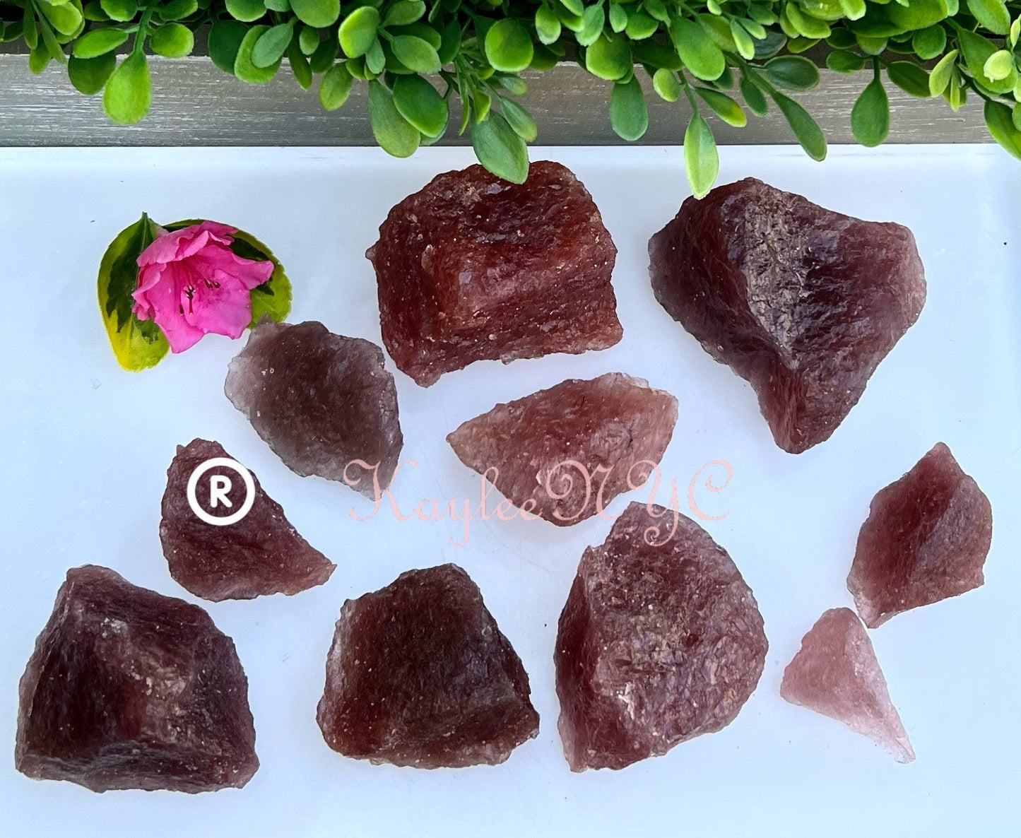 Wholesale Lot 2 Lbs Natural Raw Strawberry Quartz Crystal Nice Quality