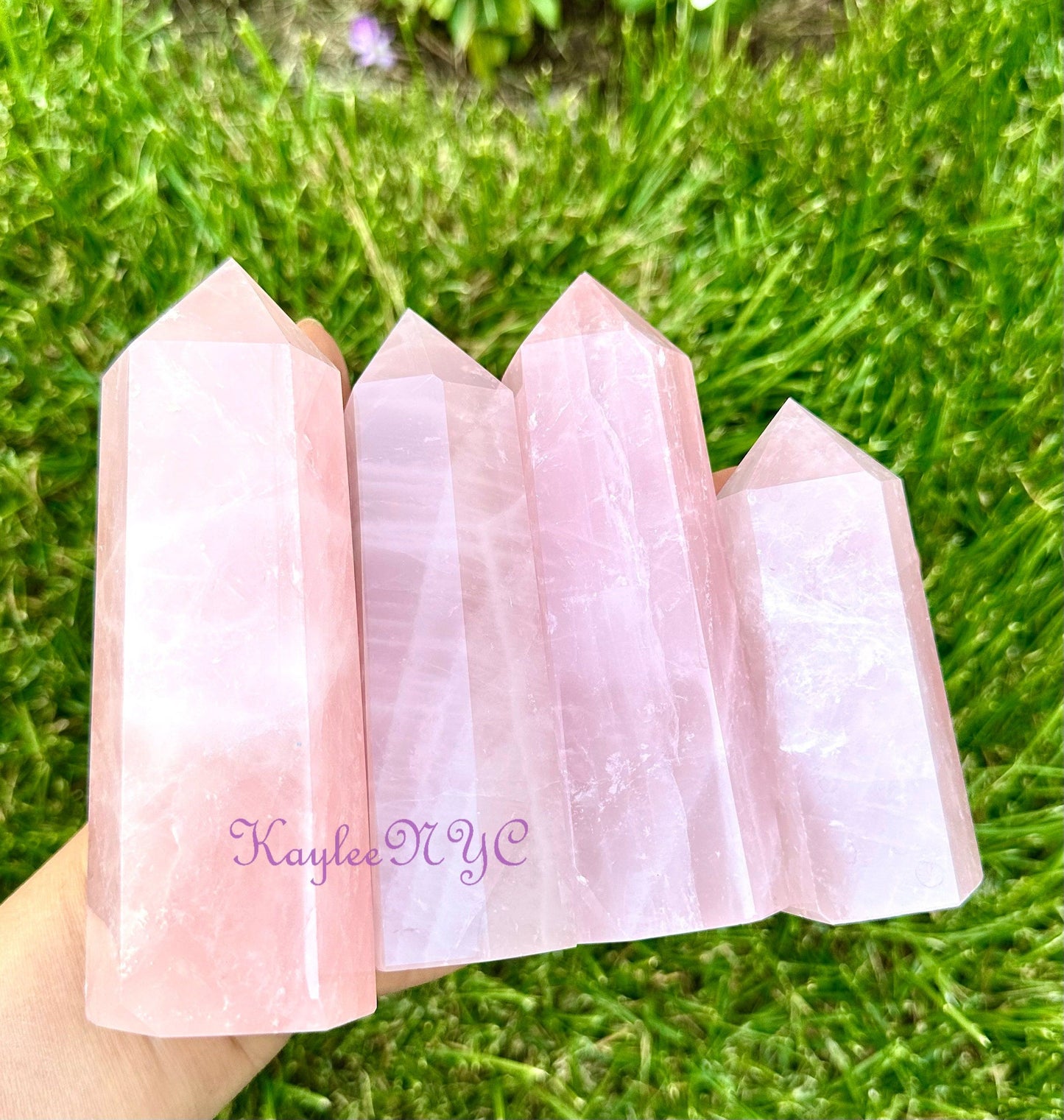 Wholesale Lot 4 Pcs Natural Rose Quartz Crystal Obelisk point 2.8 to 3lbs Healing Energy