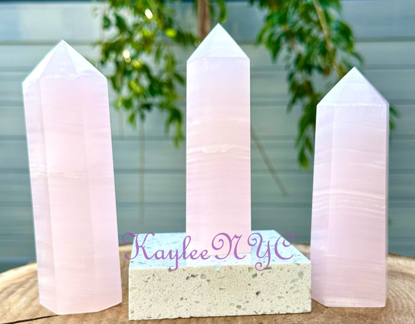 Wholesale Lot 3-4 pcs Natural Mangano Calcite Crystal Obelisk Tower Point Healing Energy