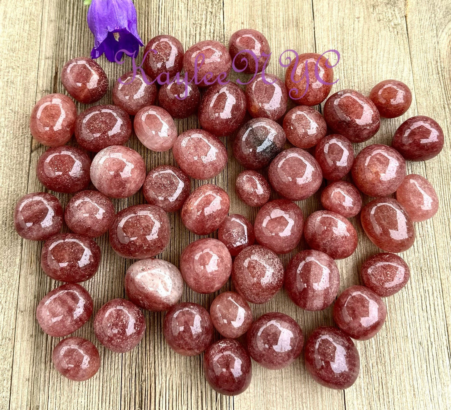 Wholesale Lot 2 Lbs Natural Strawberry Quartz Tumble Healing Energy Nice Quality