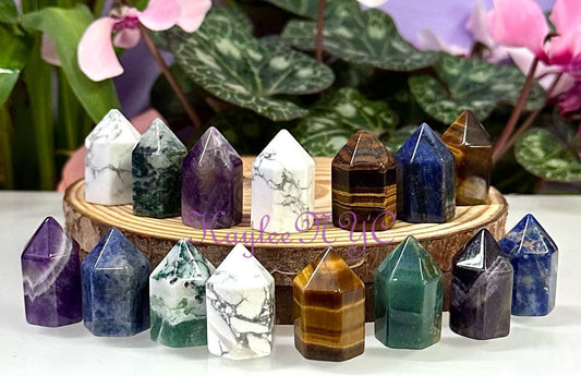 Wholesale Lot 15 pcs 1” Natural Mix Crystal Mini Obelisk Tower Point Healing Energy