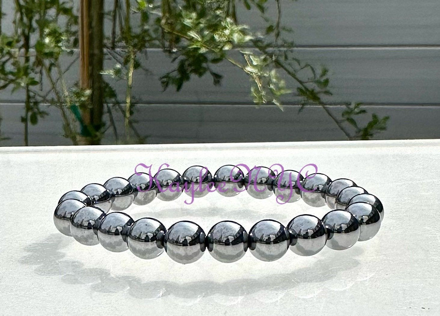 Wholesale Lot 6 Pcs Terahertz 8mm 7.5” Crystal Healing Stretch Bracelet