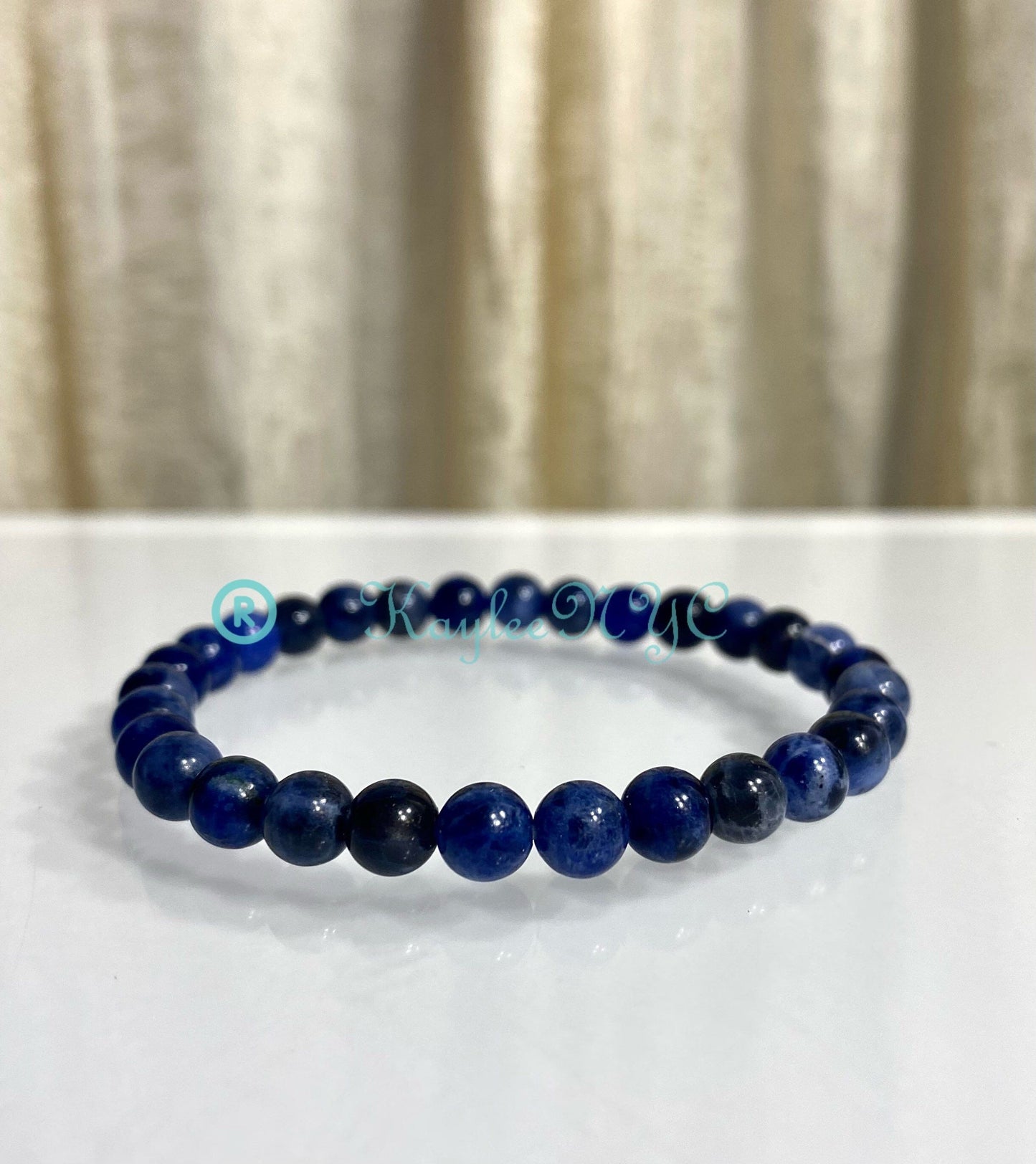 Wholesale 6 Pcs Natural Sodalite 6mm 7.5” Crystal Healing Stretch Bracelet