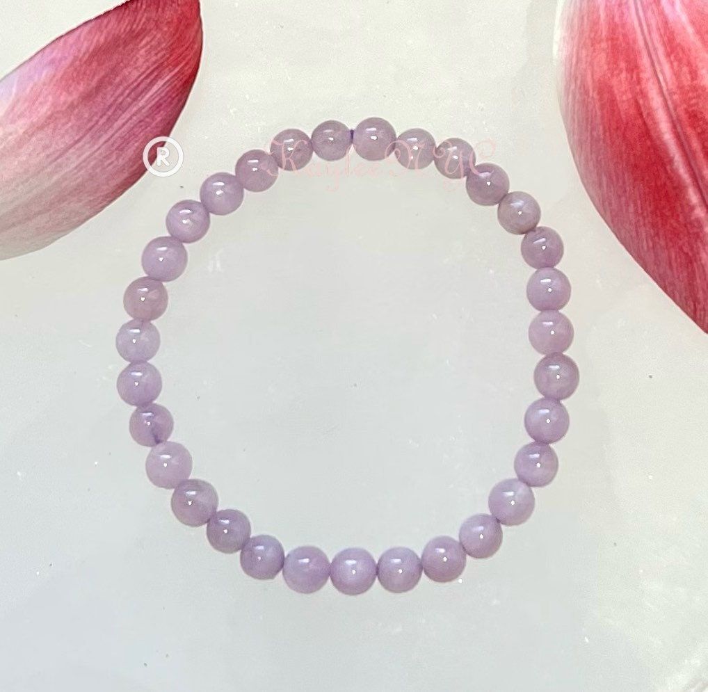 Wholesale 6 Pcs Natural Kunzite 6mm 7.5” Crystal Bracelet Healing Energy