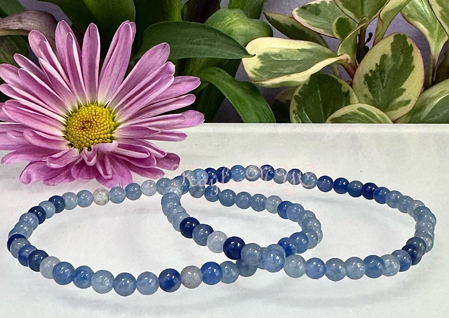 Wholesale Lot 6 Pcs Natural Blue Aventurine 4mm 7.5” Crystal Healing Stretch Bracelet