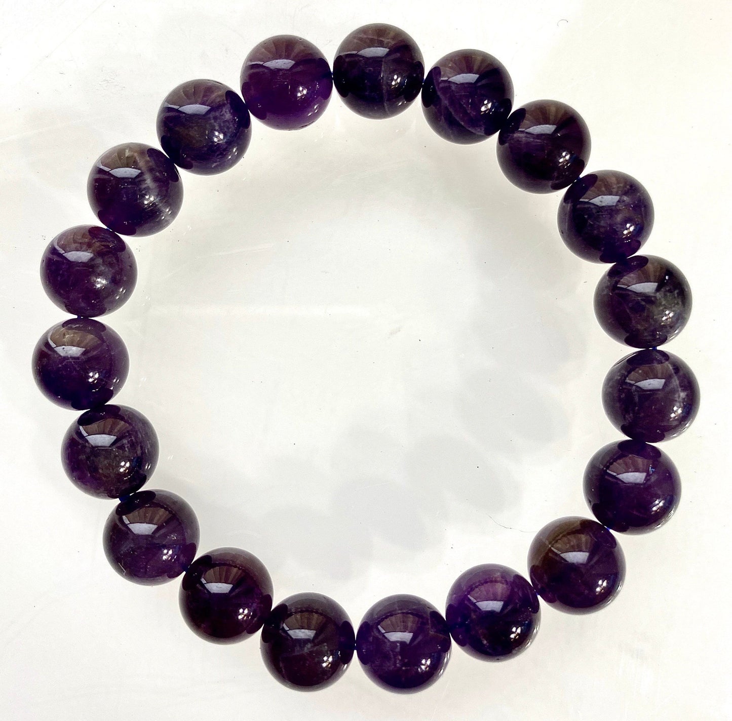 Wholesale 6 Pcs Natural Amethyst 10mm 8” Crystal Healing Stretch Bracelet