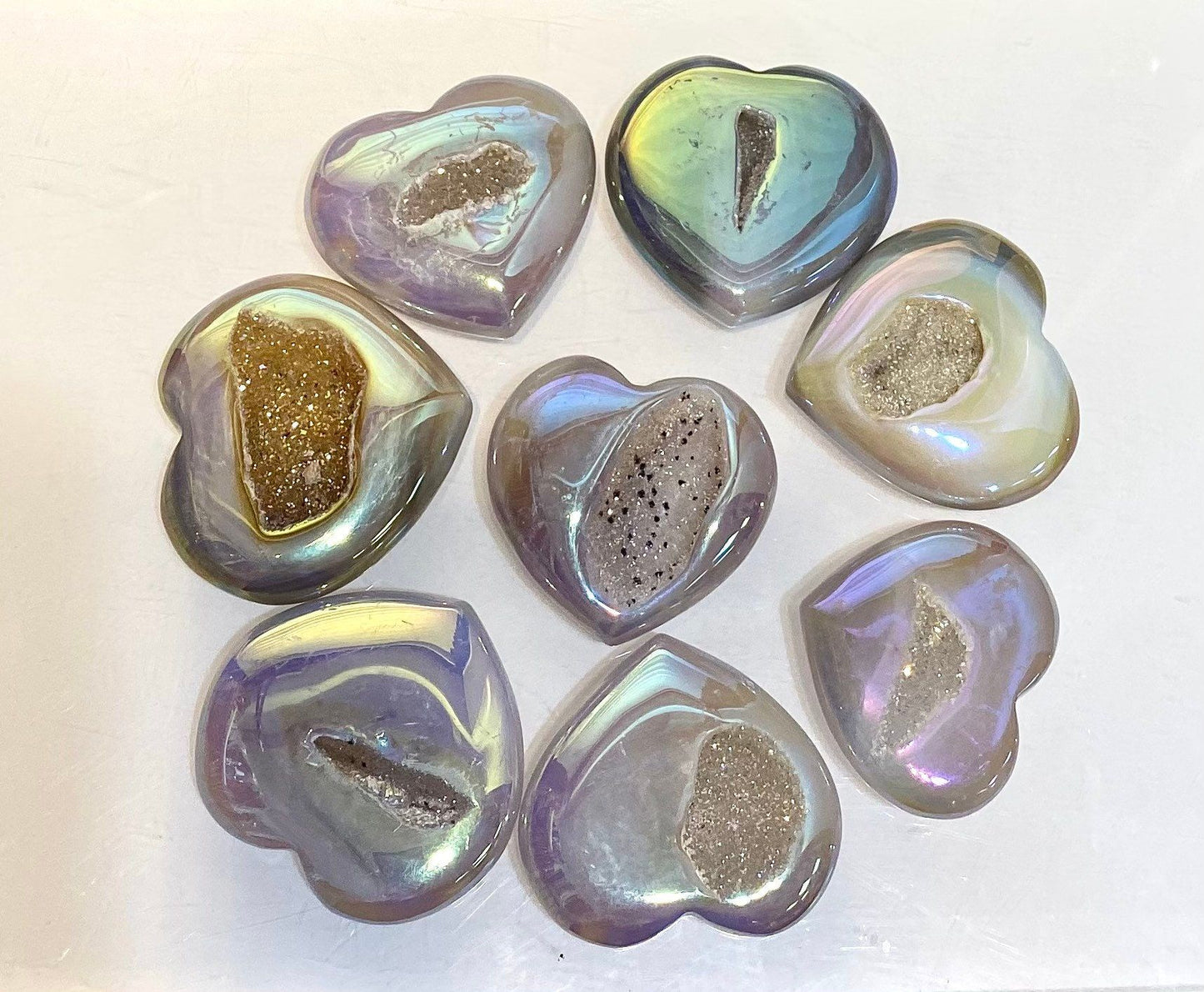 Wholesale Lot 1 lb Angel Aura Agate Heart Crystal Healing Energy