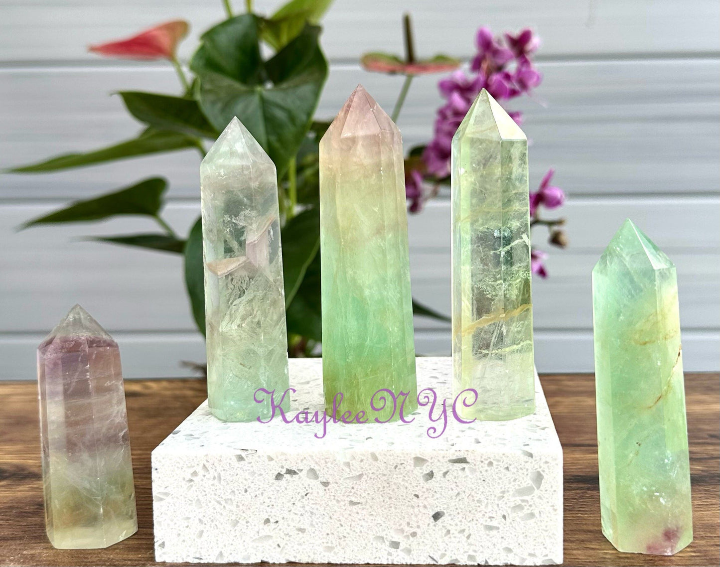 Wholesale Lot 1 Lb Natural Green Fluorite Obelisk Tower Point Crystal Energy