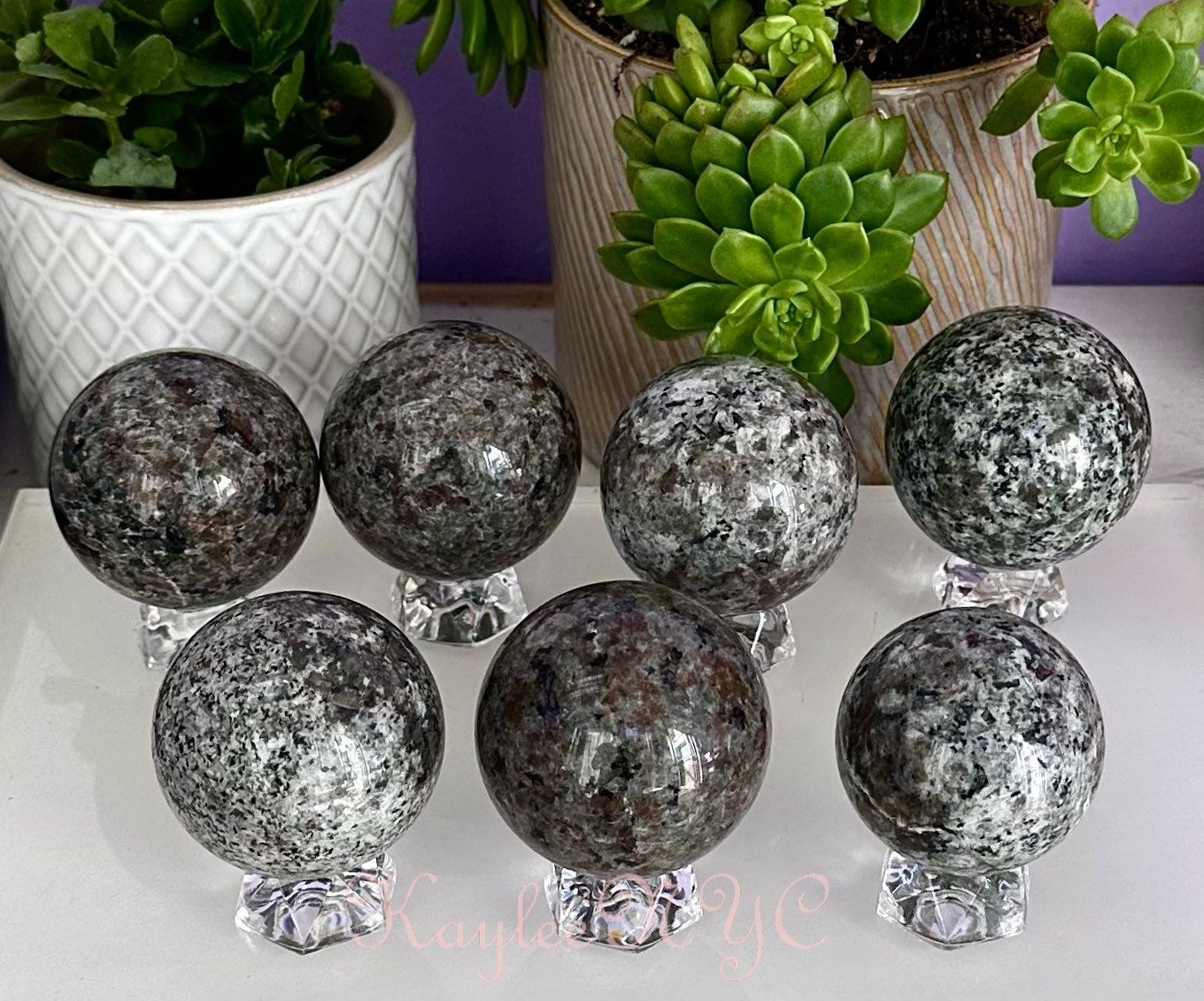 Wholesale Lot 7 pcs Natural Emberlite Aka Yooperlite Crystal Spheres Healing