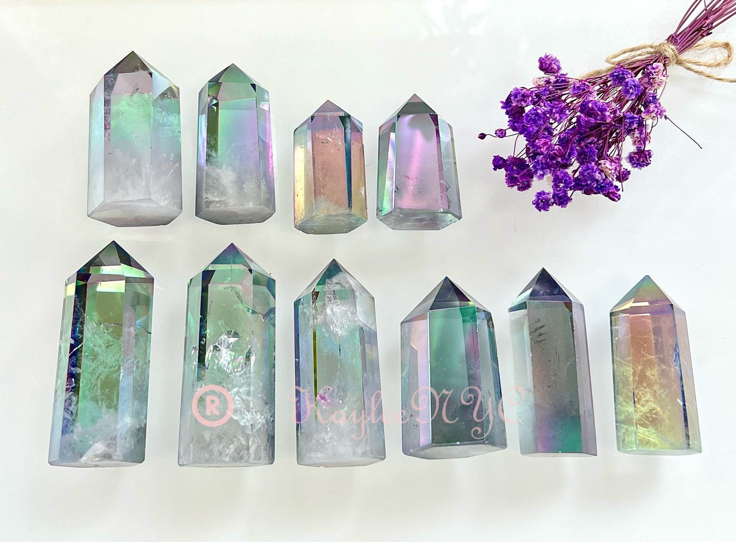 Wholesale Lot 1 lb Tanzine Aura Quartz Tower Obelisk Point Crystal Energy Healing