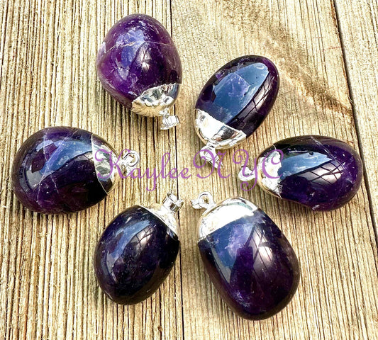 Wholesale Lot 6 Pcs Natural Amethyst Pendant Natural Healing