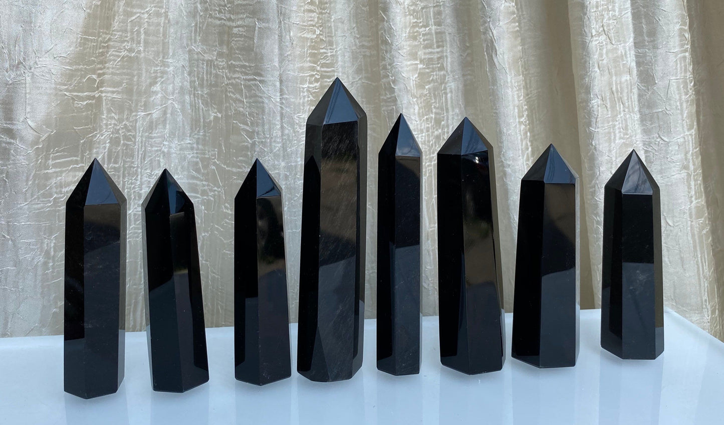 Wholesale Lot 1 Lb Black Obsidian Obelisk Tower Point Crystal Natural Energy