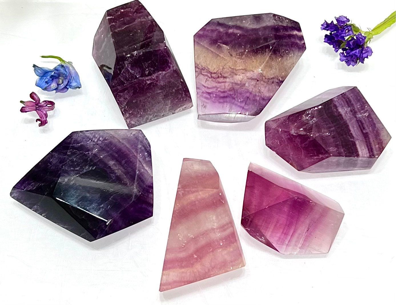 Wholesale Lot 2 lbs Natural Purple Fluorite Crystal Polished Freeform Healing Energy