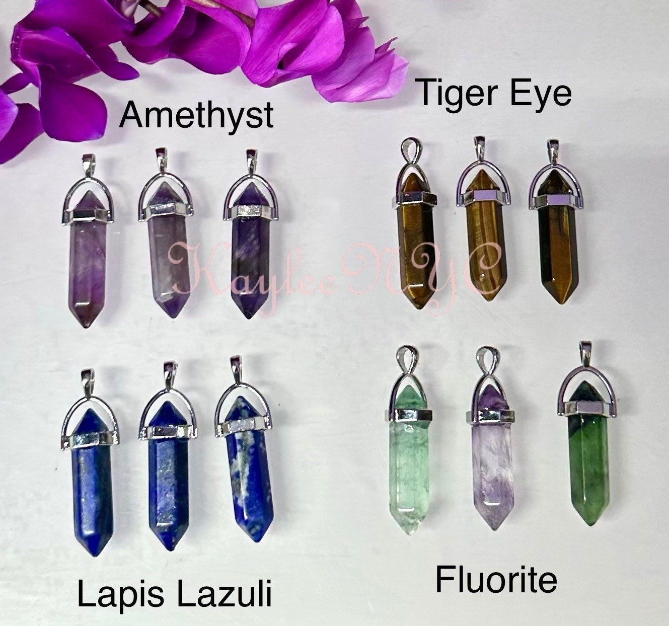 Wholesale Lot 16 Pcs Mix Crystal Pendant Nice Quality Natural Healing Energy